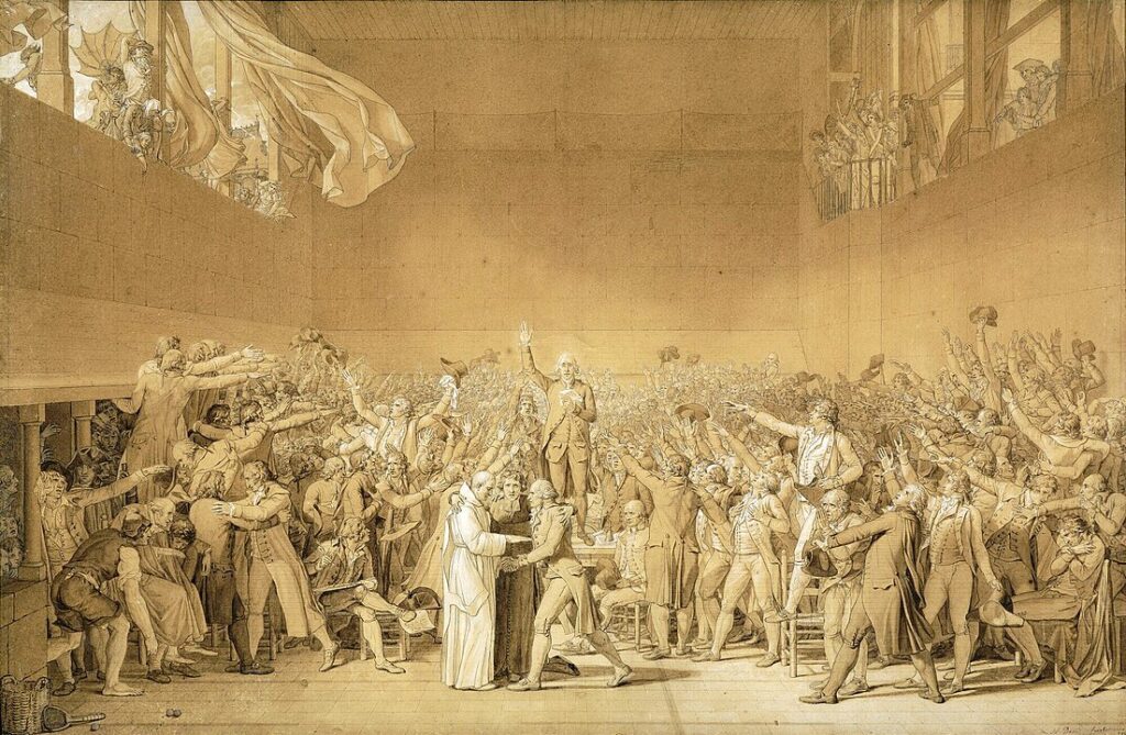 El Juramento del Juego de Pelota, obra de Jacques-Louis David. Otro elemento clave de la Revolución Francesa