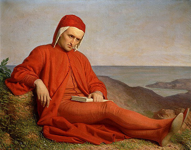 Dante Alighieri en el exilio (circa 1860). Óleo atribuido a Domenico Peterlini (1822-1891).