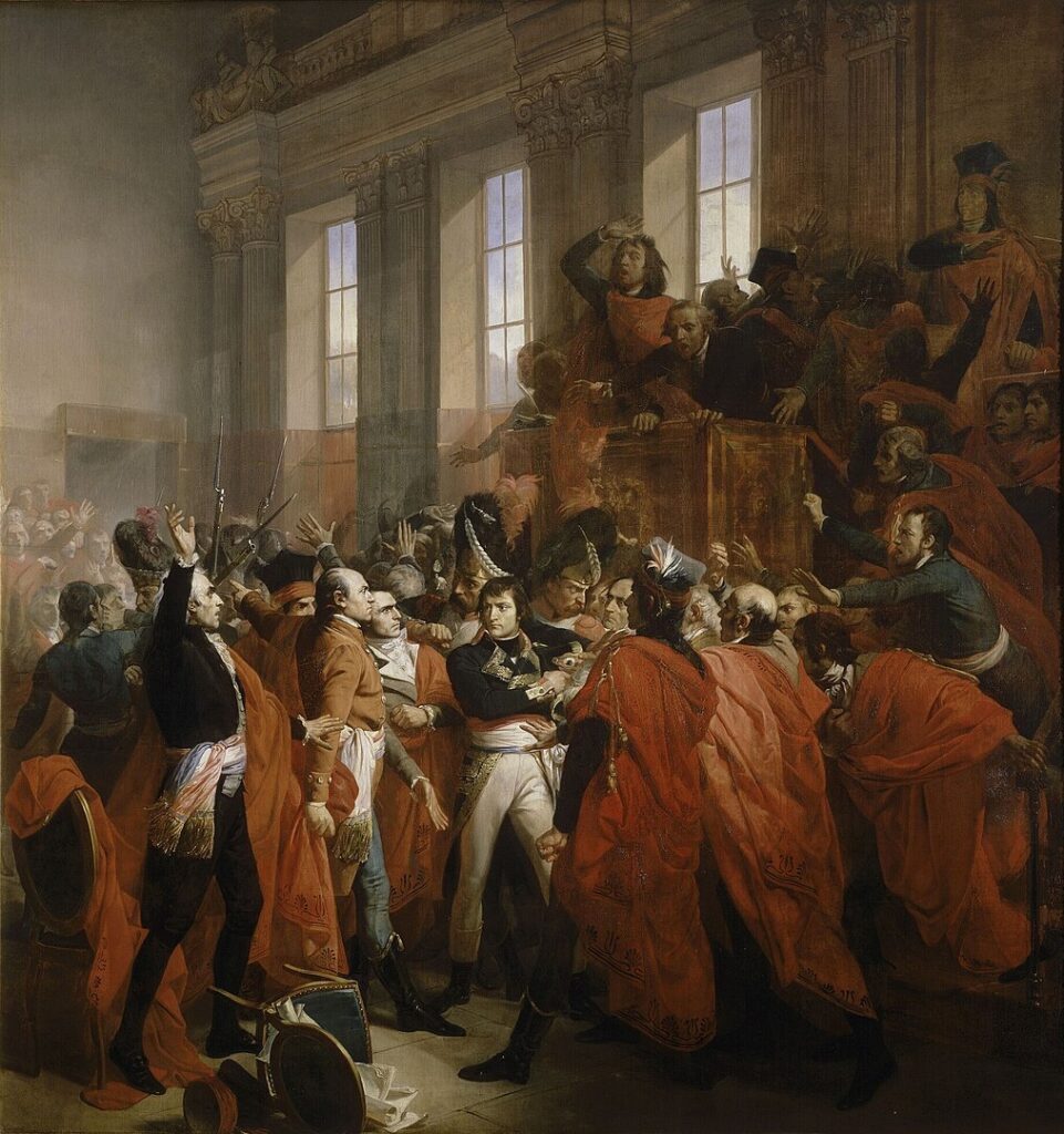 Napoleón abucheado en el Consejo de los Quinientos, con motivo del golpe de Estado