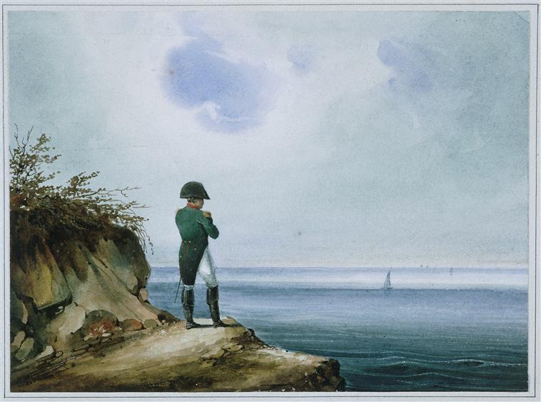 Napoleón en Santa Elena, por François-Joseph Sandmann.