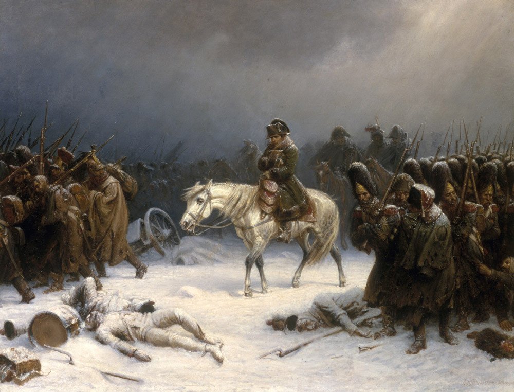 Napoleón retirándose de Moscú, por Adolph Northen.
