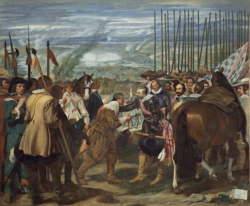 La rendición de Breda, momento en que Justino de Nassau rindió la ciudad de Breda, en 1625, a las tropas españolas al mando del general Ambrosio Spínola