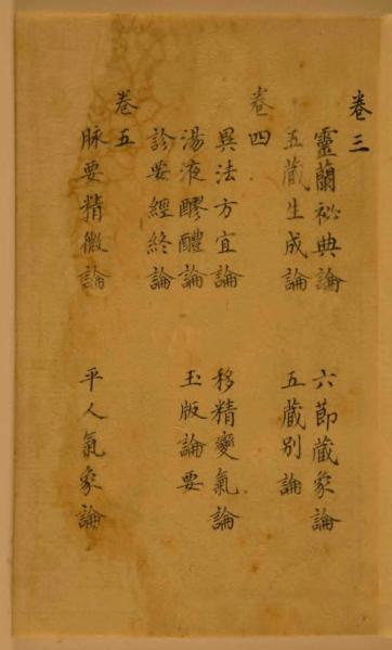 Una copia digitalizada del Su Wen del Huangdi Neijing, para la lectura en línea.
