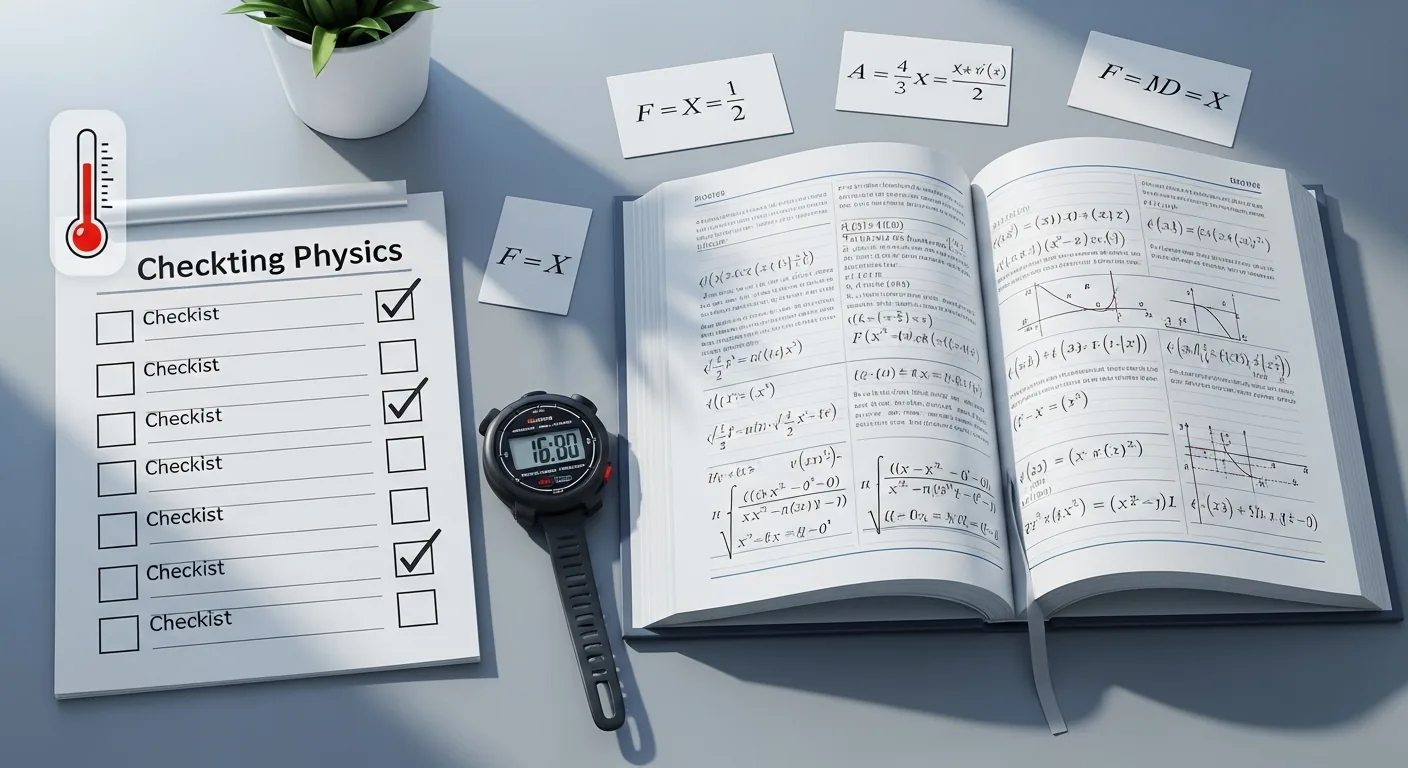 Checklist de repaso EVAU: limitaciones y recomendaciones de estudio en física.